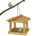 Natures Market Hanging Covered Wooden Feeder Garden Bird Table HBT