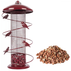 Natures Market Finch Nut Peanut Bird Food Feeder Red BFBN