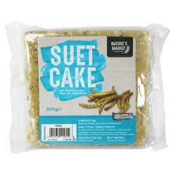 Natures Market Wild Bird Food Mealworm Suet Cake 300g BFSC02