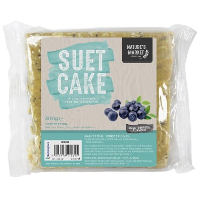 Natures Market Wild Bird Food Wild Berries Suet Cake 300g BFSC04