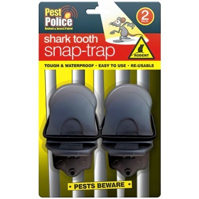 Pest Police Shark Tooth Snap Mouse Trap 2pk O311874
