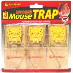 Pestshield Wooden Mouse Traps PS1001 Triple Pack