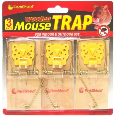Pestshield Wooden Mouse Traps PS1001 Triple Pack