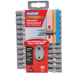 Plasplugs SCF552 Original Plasterboard Hollow Wall Plug Fixings 50pk XMS24PLUG5