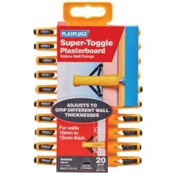 Plasplugs SSTC554 Plasterboard Hollow Wall Toggle Fixings Heavy Duty 20pk XMS24PLUG7