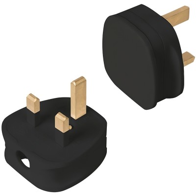 Power Master Electric 3 Pin Plug 13 amp Fused Black 488289