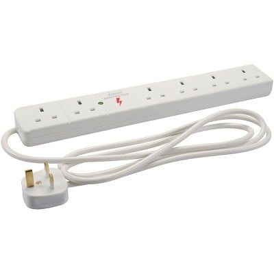 Power Master Electric Lead 6 Socket Surge Protected Extension Cable 622432