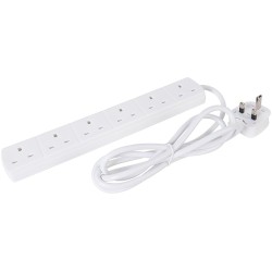 Power Master Electric Extension Lead Cable 6 Socket 2m 730464