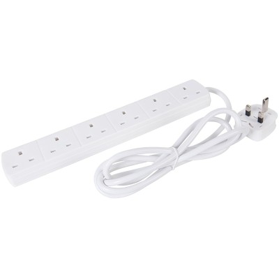 Power Master Electric Extension Lead Cable 6 Socket 2m 730464