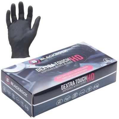 BlackRock HD Dextra Touch Black Nitrile Gloves 100pk Size 10 Extra Large