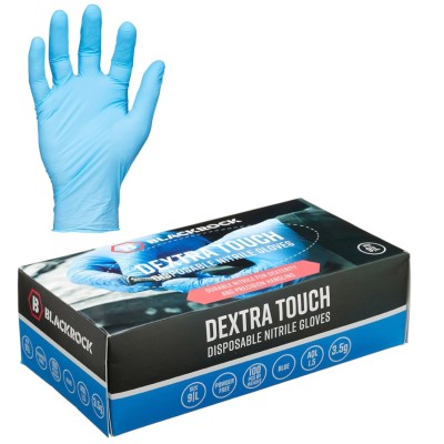BlackRock Dextra Touch Blue Nitrile NON Latex Gloves 100pk 8 - Medium