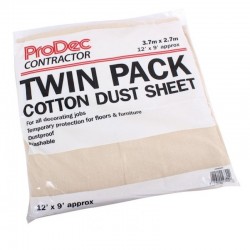 Prodec Contractors Cotton Decorator Dust Sheet Twin Pack 129TRDSTP