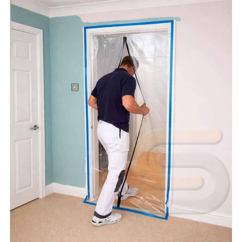 Prodec Zipped Polythene Doorway Door Frame Opening Dust Protector PDPY004