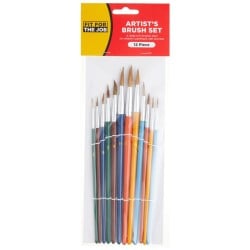 FFTJ Artist's Paint Brush Mixed 12 Piece Set FFJABS02