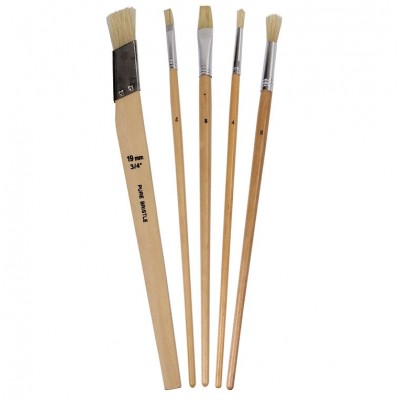 Prodec 5pc Painting Flat Round and Lining Fitch Paint Brush Set PBCR001