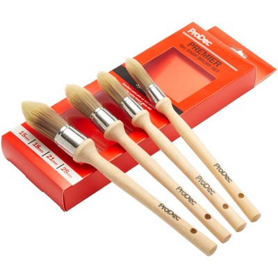 Prodec Pro Pointed Synthetic 15mm to 25mm Round Sash Brush 4pc Set PBSA005