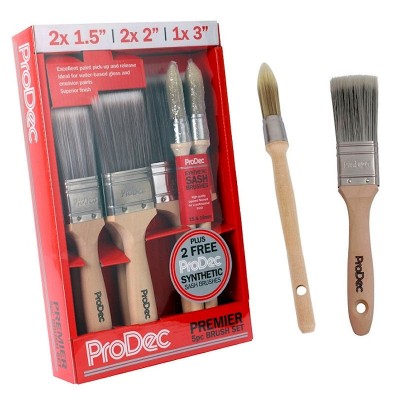 Prodec Premier Paint Brush 7pc Set inc 2 Sash Brushes PBPT061