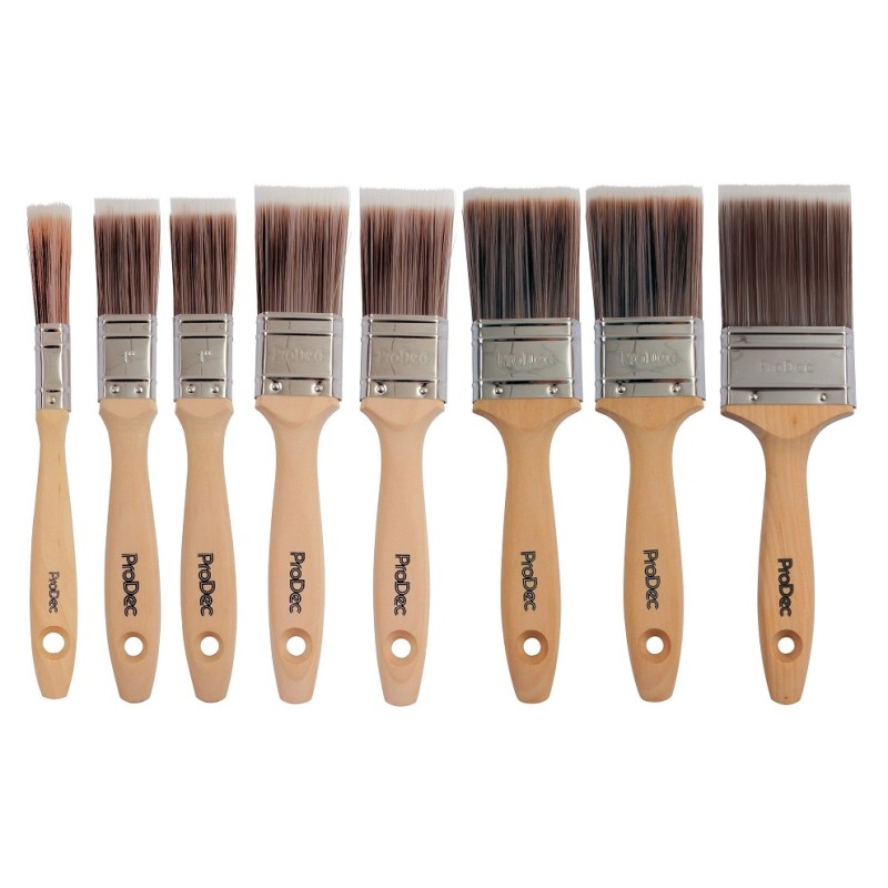 Prodec 8pc Premier Synthetic Paint Brush Set PBPT062 Sealants and