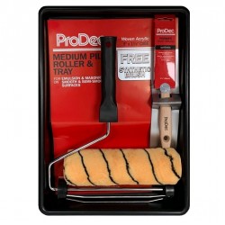 Prodec Medium Pile 9 inch Paint Roller Frame Tray and Brush Set PRRT039