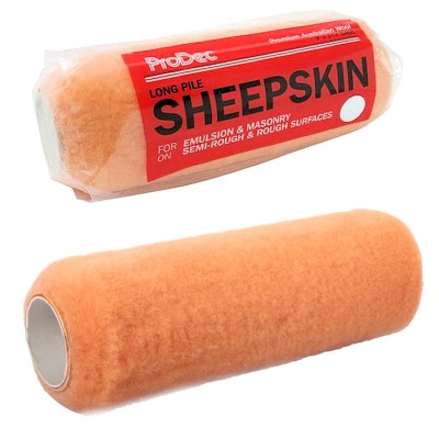 Prodec PRRE011 Long Pile Emulsion Masonry 9 inch Sheepskin Paint Roller Sleeve