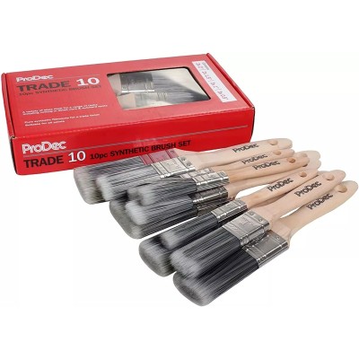 Prodec Trade Box of Synthetic Paint Brush 10pc Mixed Set PBPT067