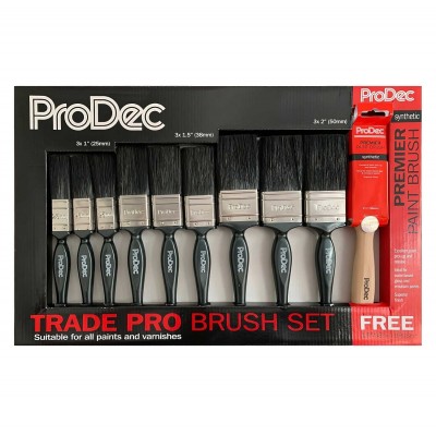 Prodec Trade Pro Paint Brush Set PBPT054 Inc Free Premier Brush