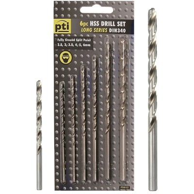 PTI Extra Long HSS Dill Bits 6pc Set Split Point Bit PTI0152