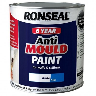 Ronseal Anti Mould 6 Year Paint White Silk Emulsion 750ml 36625