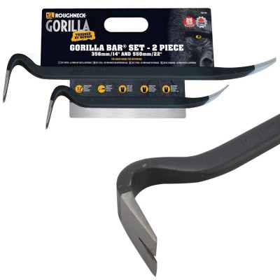 Roughneck Gorilla Demolition Pry Bar Twin Set 22 inch 14 Inch 64-402