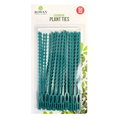 Rowan Garden Essential Reusable Green Adjustable Plant Ties 50pk GAR-0822