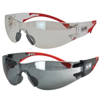 Scan Flexi Safety Glasses Clear Smoked Twin Pack SCAPPEFSTWIN XMS24SPECS