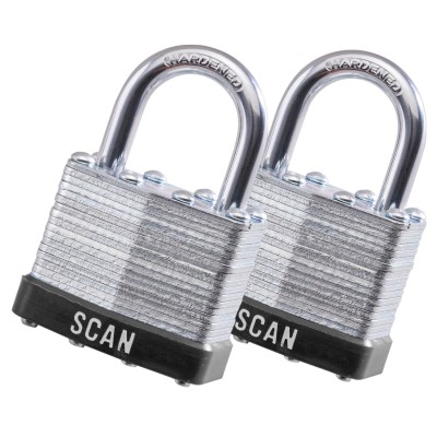 Scan Laminated Steel Padlock 40mm x 66mm Twin Pack XMS23PADLAM