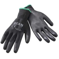 Scan SCAGLOPU10 PU Poly Palm Work Gloves 10 Pairs XMS21PUGLO10