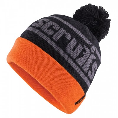 Scruffs Trade Thermal Bobble Hat Black and Orange T55334
