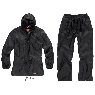 Scruffs Waterproof Rainsuit Black XL Extra Large Rain Suit T54560