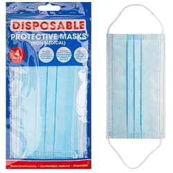PMS 3 Ply Disposable Protective Face Mask Handy 4 Pack 755042