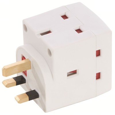 3 way 13A socket Electric Wall Plug Adaptor 45130