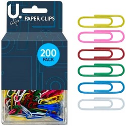 U-Clip Mixed Colour Paper Clips 200 Pack P2348