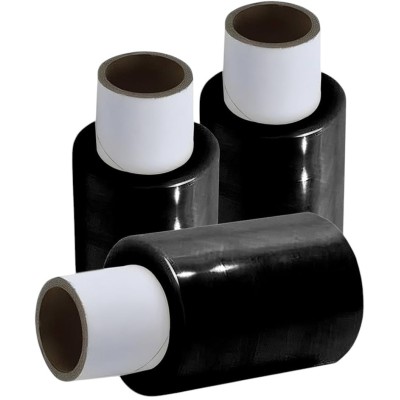 Omega-tech Roll & Wrap BLACK Stretch Mini Hand Wrap Rolls 100mm x 150m Pk3