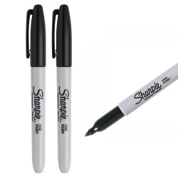 Sharpie Black Fine Permanent Marker Pen Multi Surface Twin Pack