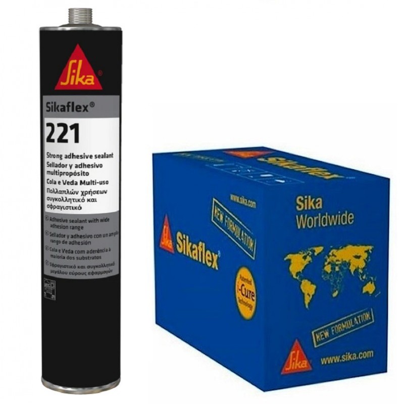 Sika Sikaflex 221 Strong Adhesive and Sealant Grey - Box of 12 SKFLEX221GY