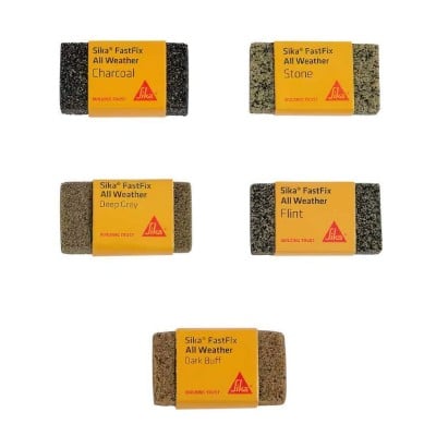 Sika Fastfix Paving Jointing Compound Grey Dark Buff Charcoal Flint Stone - Sample Blocks