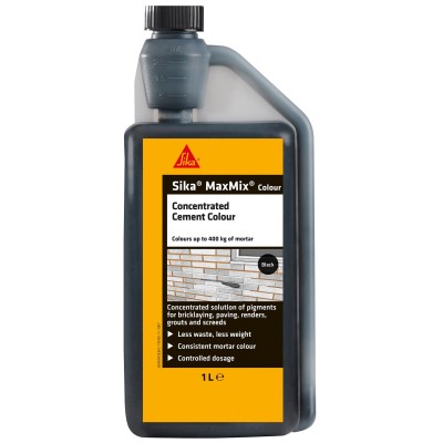 Sika Maxmix Mortar Cement Colouring Black 1 Litre 170406 SKMAXMCOLBK1