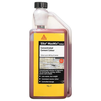 Sika Maxmix Mortar Cement Colouring Red 1 Litre SKMAXMCOLRD1
