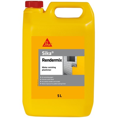 Sika Rendermix Render Water Resisting Plasticiser 5 Litre 102452 SKREND5