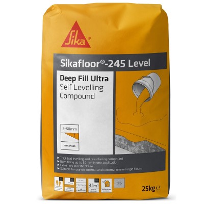 Sikalevel 245 Deep Fill Concrete Floor Level 25kg Self Levelling SKLEV245DP25