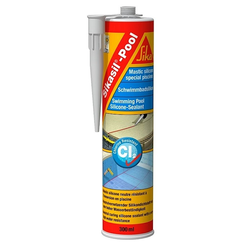 Sika Sikasil Pool Chlorine Resitant Silicone Sealant White Grey
