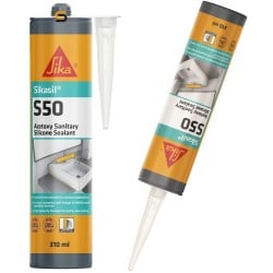 Sika Everbuild Sikasil S50 Sanitary Silicone Sealant Acetoxy White Clear Grey or Jasmin Sika Everbuild Sikasil S50 Sanitary Silicone Sealant Acetoxy White Clear Grey or Jasmin