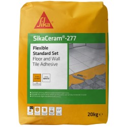 Sika Sikaceram 277 Flexible Int Ext Floor Wall Tile Adhesive White 20kg 677506