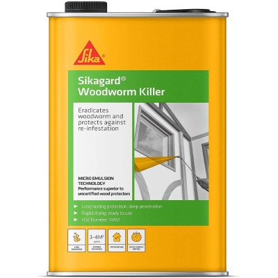 Sika Sikagard Woodworm Killer 5 Litre Wood Worm Treatment 408177 SKGDWORM5